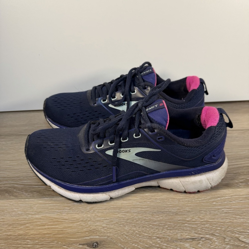 Brooks Transmit 3‎ Womens Blue Pink Running Shoes Sneakers Size 11 B 1203501B414